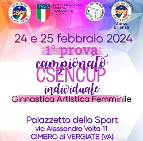 1 prova CSEN Cup individuale – 24-25 Febbraio 2024