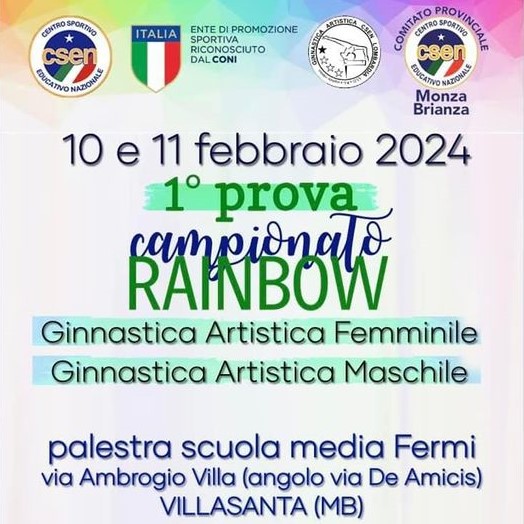 1 prova CSEN Acrobat e Rainbow – 10/11 Febbraio 2024